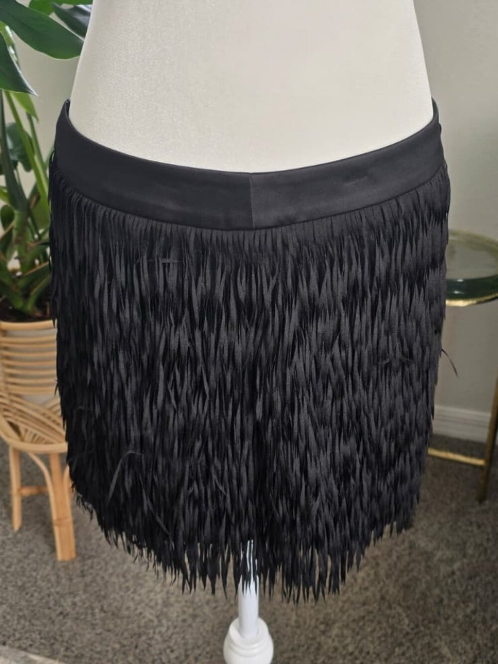 Express Black Fringe Mini Skirt - Size 8 - NWT